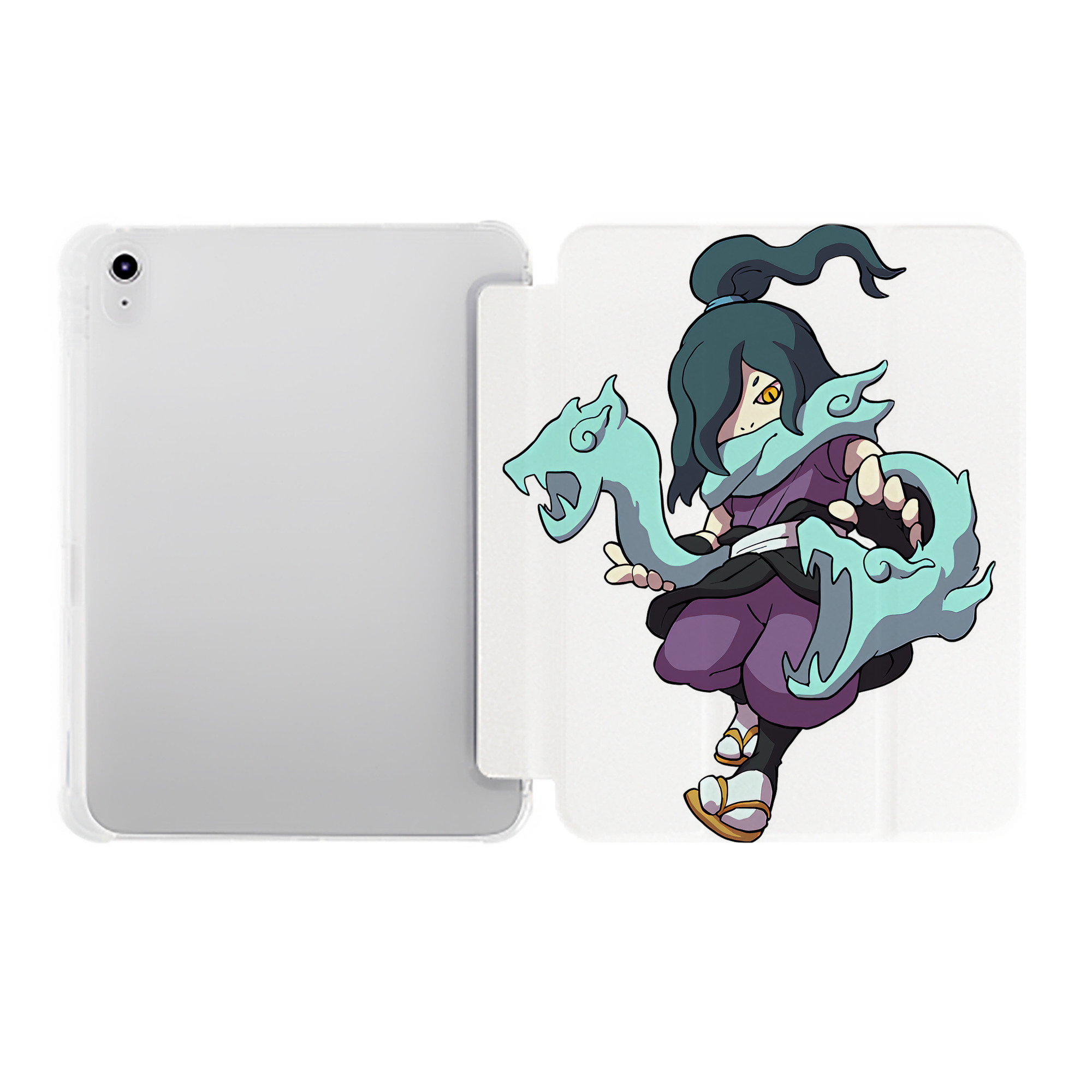（画像用） 妖怪ウォッチ Yo-kai Watch IPad ケース ペン収納付き 三つ折りスタンド PUレザー×シリコン 対応機種9.5/10.5/10.9インチ